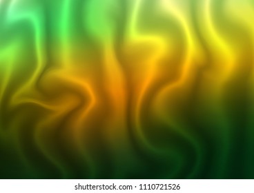 Dark Green, Yellow vector template with bubble shapes. Modern gradient abstract illustration with bandy lines. The elegant pattern for brand book.