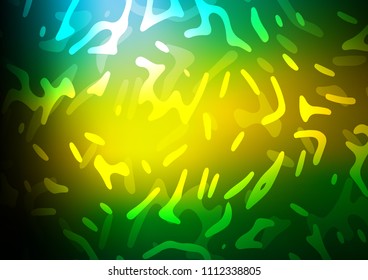Dark Green, Yellow vector template with lines, ovals. A completely new color illustration in marble style. A new texture for your  ad, booklets, leaflets.