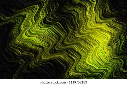 Dark Green, Yellow vector template with lava shapes. Colorful illustration in abstract marble style with gradient. Marble design for your web site.