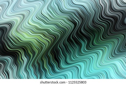Dark Green, Yellow vector template with liquid shapes. Modern gradient abstract illustration with bandy lines. Marble design for your web site.