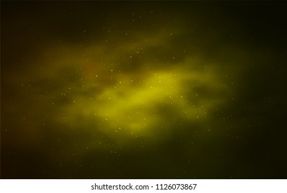 Dark Green, Yellow vector template with space stars. Shining illustration with sky stars on abstract template. Smart design for your business advert.