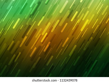 Dark Green, Yellow vector template with repeated sticks. Shining colored illustration with narrow lines. Best design for your ad, poster, banner.