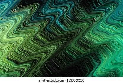 Dark Green, Yellow vector template with bent ribbons. An elegant bright illustration with gradient. The elegant pattern for brand book.