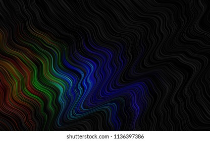 Dark Green, Yellow vector template with bent lines. Glitter abstract illustration with wry lines. A completely new template for your business design.