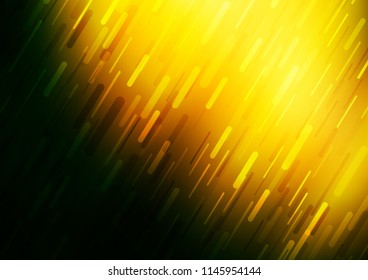 Dark Green, Yellow vector template with repeated sticks. Modern geometrical abstract illustration with staves. Best design for your ad, poster, banner.