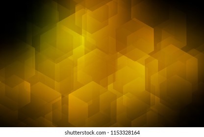 Dark Green, Yellow vector template in hexagonal style. Design in abstract style with hexagons. New template for your brand book.