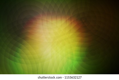 Dark Green, Yellow vector template with circles. Blurred bubbles on abstract background with colorful gradient. Pattern can be used for futuristic ad, booklets.