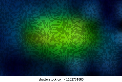 Dark Green, Yellow vector template with crystals, triangles. Modern abstract illustration with colorful triangles. Smart design for your business advert.