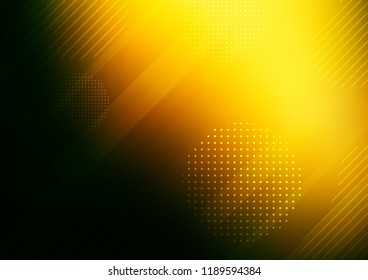 Dark Green, Yellow vector template with repeated sticks, circles. Modern geometrical abstract illustration with sticks, dots. The pattern can be used as ads, poster, banner for commercial.