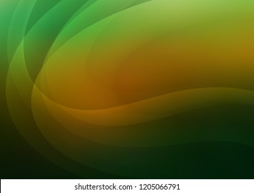 Dark Green, Yellow vector template with lines, ovals. Shining illustration, which consist of blurred lines, circles. A completely new marble design for your business.