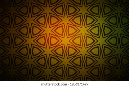 Dark Green, Yellow vector template with sky stars. Stars on blurred abstract background with gradient. Best design for your ad, poster, banner.