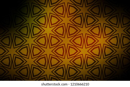 Dark Green, Yellow vector template with sky stars. Decorative illustration with stars on abstract template. Template for sell phone backgrounds.