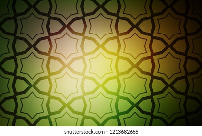 Dark Green, Yellow vector template with sky stars. Stars on blurred abstract background with gradient. Best design for your ad, poster, banner.