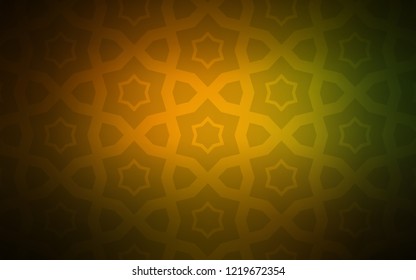 Dark Green, Yellow vector template with sky stars. Decorative illustration with stars on abstract template. Template for sell phone backgrounds.