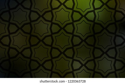 Dark Green, Yellow vector template with sky stars. Glitter abstract illustration with colored stars. Pattern for wrapping gifts.