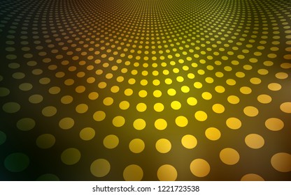 Dark Green, Yellow vector template with circles. Blurred decorative design in abstract style with bubbles. Completely new template for your brand book.