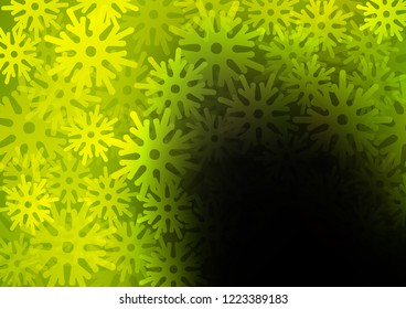 Dark Green, Yellow vector template with ice snowflakes. Glitter abstract illustration with crystals of ice. The pattern can be used for new year ad, booklets.