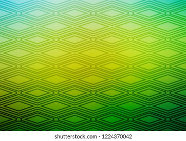 Dark Green, Yellow vector template with sticks, squares. Colorful illustration with lines, cubes on abstract template. Pattern for business booklets, leaflets.