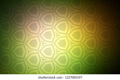 Dark Green, Yellow vector template in hexagonal style. Abstract illustration with colorful hexagons. New template for your brand book.