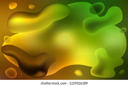 Dark Green, Yellow vector template with bubble shapes. Brand-new colored illustration in memphis style with gradient. Memphis design for your web site.