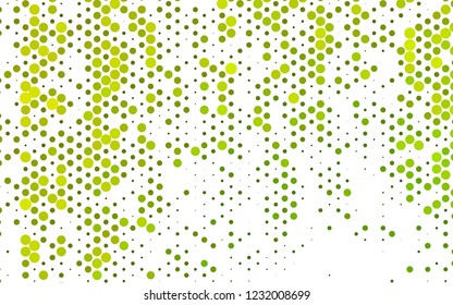 Dark Green, Yellow vector template with spots. Blurred bubbles on abstract backdrop with colorful gradient. Pattern of water, rain drops.