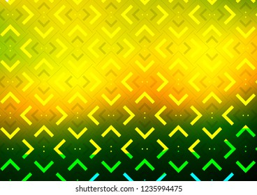 Dark Green, Yellow vector template with repeated sticks. Modern geometrical abstract illustration with staves. The template can be used as a background.