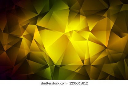 Dark Green, Yellow vector template with crystals, triangles. Glitter abstract illustration with triangular shapes. Smart design for your business advert.