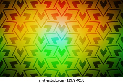Dark Green, Yellow vector template with lines, triangles. Modern abstract illustration with colorful triangles. Best design for poster, banner.