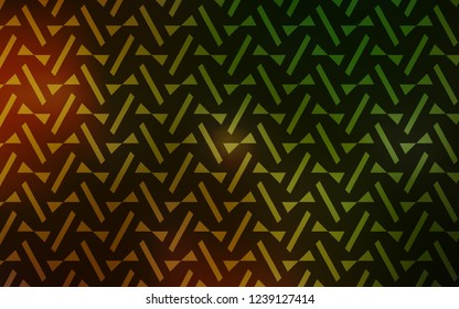 Dark Green, Yellow vector template with lines, triangles. Illustration with set of colorful triangles, lines. Pattern for booklets, leaflets
