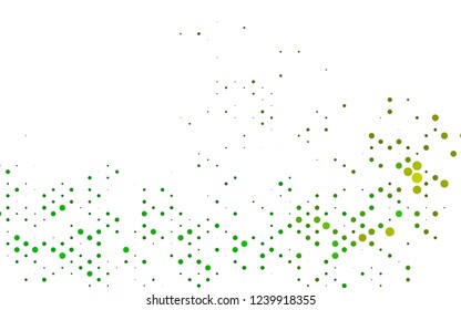 Dark Green, Yellow vector template with spots. Glitter abstract illustration with blurred drops of rain. Design for posters, banners.