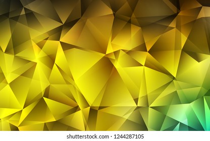 Dark Green, Yellow vector template with crystals, triangles. Triangles on abstract background with colorful gradient. Modern template for your landing page.