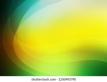 Dark Green, Yellow vector template with lava shapes. An elegant bright illustration with gradient. A completely new template for your business design.