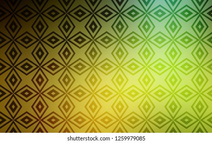 Dark Green, Yellow vector template with rhombus. Glitter abstract illustration with rectangular shapes. Modern template for your landing page.