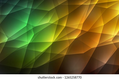 Dark Green, Yellow vector template with crystals, triangles. Abstract gradient illustration with triangles. Pattern for websites.