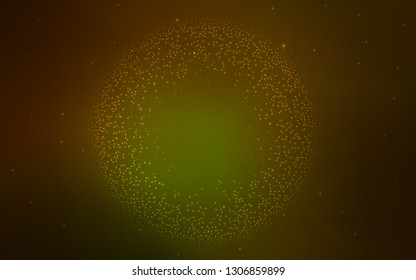 Dark Green, Yellow vector template with space stars. Shining colored illustration with bright astronomical stars. Pattern for futuristic ad, booklets.