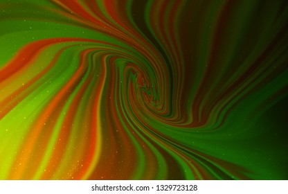 Dark Green, Yellow vector template with space stars. Glitter abstract illustration with colorful cosmic stars. Pattern for astronomy websites.