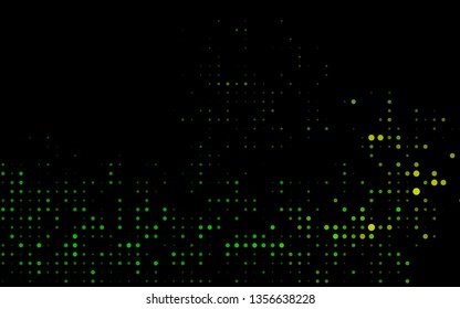 Dark Green, Yellow vector template with circles. Blurred bubbles on abstract background with colorful gradient. Design for posters, banners.