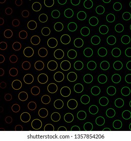 Dark Green, Yellow vector template with circles. Illustration with set of shining colorful abstract spheres. Pattern for business ads.