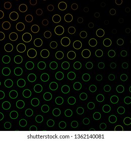 Dark Green, Yellow vector template with circles. Modern abstract illustration with colorful circle shapes. Pattern for wallpapers, curtains.
