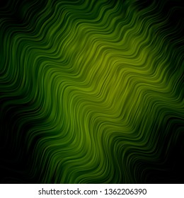 Dark Green, Yellow vector template with wry lines. Gradient illustration in simple style with bows. Smart design for your promotions.