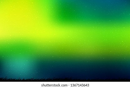 Dark Green, Yellow vector template with space stars. Modern abstract illustration with Big Dipper stars. Best design for your ad, poster, banner.