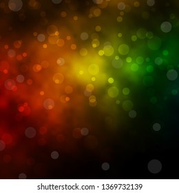 Dark Green, Yellow vector template with circles. Abstract colorful disks on simple gradient background. Pattern for websites, landing pages.