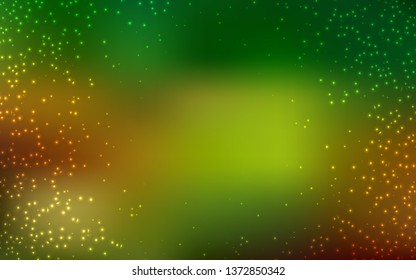 Dark Green, Yellow vector template with space stars. Blurred decorative design in simple style with galaxy stars. Pattern for astrology websites.