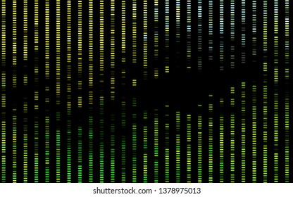 Dark Green, Yellow vector template with repeated sticks. Glitter abstract illustration with colored sticks. Backdrop for TV commercials.