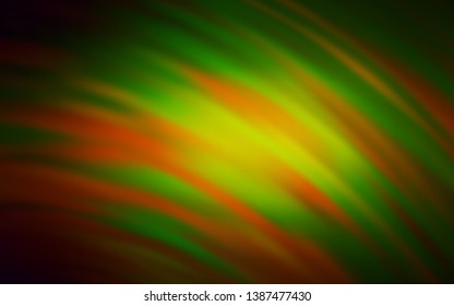 Dark Green, Yellow vector template with curved lines. A shining illustration, which consists of curved lines. Elegant pattern for a brand book.