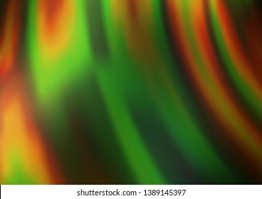 Dark Green, Yellow vector template with lines, ovals. Blurred geometric sample with gradient bubbles.  A new texture for your  ad, booklets, leaflets.