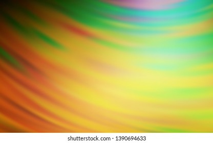 Dark Green, Yellow vector template with bent lines. A shining illustration, which consists of curved lines. A new texture for your  ad, booklets, leaflets.
