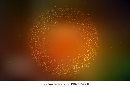 Dark Green, Yellow vector template with space stars. Shining colored illustration with bright astronomical stars. Template for cosmic backgrounds.