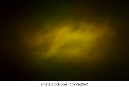 Dark Green, Yellow vector template with space stars. Modern abstract illustration with Big Dipper stars. Best design for your ad, poster, banner.