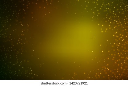 Dark Green, Yellow vector template with space stars. Glitter abstract illustration with colorful cosmic stars. Pattern for astrology websites.